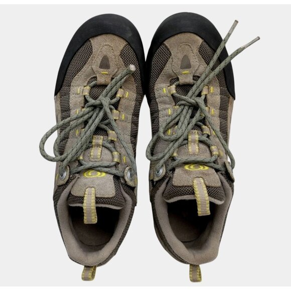 Vintage‎ SALOMON Womens Tan Suede Hiking Contragrip Shoes Sz 10 Med Y2K Sneakers - Picture 5 of 9